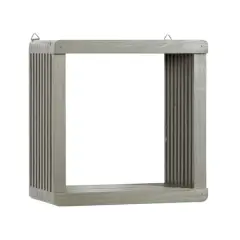 Gray Wood Contemporary Wall Shelf, 12" x 12" x 7"