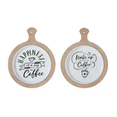 Set of 2 White Metal Farmhouse Wall Decor, 12" x 14"