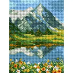 Orchidea Needlepoint Canvas For Halfstitch Without Yarn Summer In The Mountains - Printed Tapestry Canvas