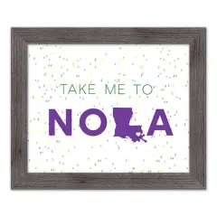 Take Me Nola Confetti Western Gray Framed Print