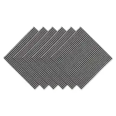 DII&reg; Black & Semi Bleached Gingham Cloth Dinner Napkins, 6ct.