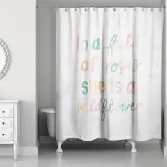 In a Field of Roses Colorful 71" x 74" Shower Curtain