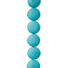 Turquoise Dyed Howlite Lentil Beads, 12mm by Bead Landing&trade;
