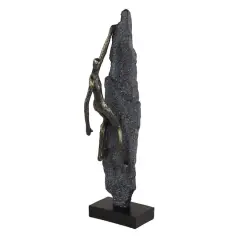 Bronze Resin Industrial Sculpture, Climbing 19" x 6" x 5"