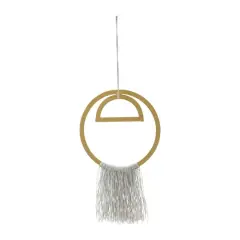 Hello Honey&reg; Gold Round Metal Wall Hanging with Tassel