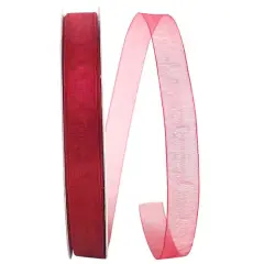 JAM Paper 5/8" x 100yd. Chiffon Mono Sheer Ribbon Burgundy