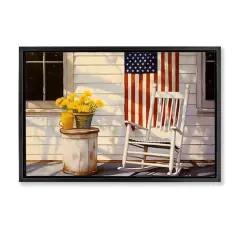 Stupell Industries Americana Deco Scene Floater Framed Art Black