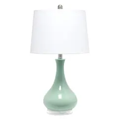 Lalia Home 26" Droplet Table Lamp with Fabric Shade Aqua