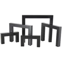 13" Black Metal Geometric Abstract Square Arched Sculpture