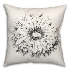18" Sketchy Dandelion Indoor/Outdoor Pillow