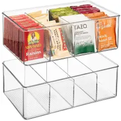 Sorbus Clear Storage Bins with 3 Dividers