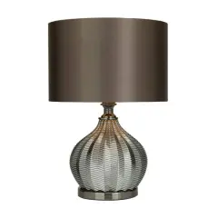 Black Polyester Transitional Table Lamp, 20" x 17" x 14"