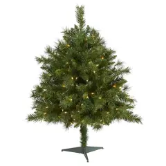 3ft. Pre-Lit Wyoming Mixed Pine Artificial Christmas Tree, Clear LED Lights