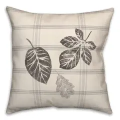 Autumn Fall Brown Plaid Throw Pillow
