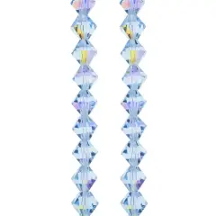 Preciosa Glass Crystal Bicone Beads, 8mm by Bead Landing&trade; Light Sapphire AB