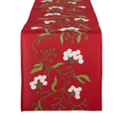 DII&reg; 108" Mistletoe Embroidered Table Runner