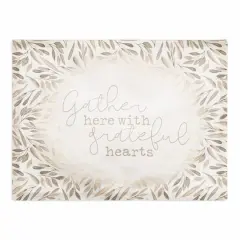 Greige Leaves Gather Polyester Twill Placemat