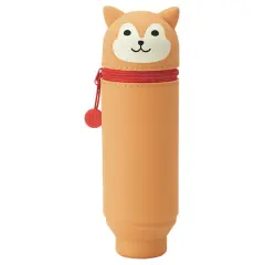 PuniLabo 9" Stand Up Silicone Animal Pen Case Tan Shiba Dog