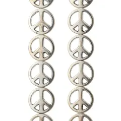 Silver Metal Peace Beads, 13mm by Bead Landing&trade;
