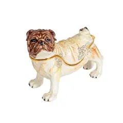 Hello Honey&reg; 3.5" Multicolor Jeweled Pug Trinket Box