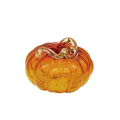 6" Orange Lighted Glass Pumpkin by Ashland&reg;