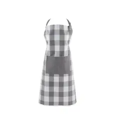 DII&reg; Buffalo Check Chef Apron Gray