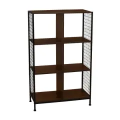 Household Essentials Trellis 6 Compartment Storage Bookshelf Brown