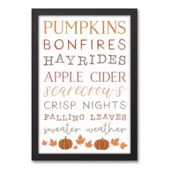 Autumn Things Black Framed Canvas Wall Art