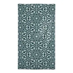Folk Floral Teal Tablecloth