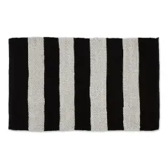 DII&reg; Black & White Stripe Rag Rug, 2ft. x 3ft.