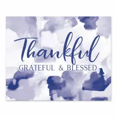 Thankful Grateful Blessed Watercolor Tabletop Canvas