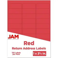 JAM Paper Standard Mailing Return Address Labels Red