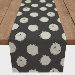 72" Polka Dots Cotton Twill Table Runner Pink/Black