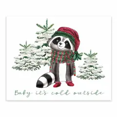 Baby Cold Outside Raccoon 10x8 Tabletop Canvas