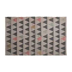Hello Honey&reg; Multicolor Boho Woven Jute and Cotton Rug with Triangle Pattern, 5ft. x 8ft.