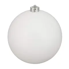 6" Winter White Matte Shatterproof Ball Ornament