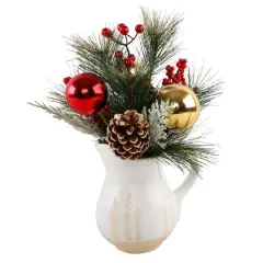 Christmas Mix In 14" Ceramic Watering Pot
