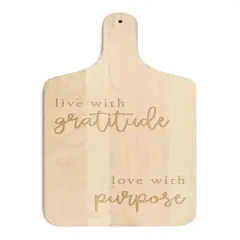 Gratitude and Purpose 8" x 17" Maple Paddle Cutting Board