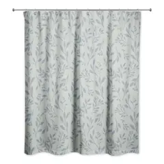 74" Delicate Floral Shower Curtain Green
