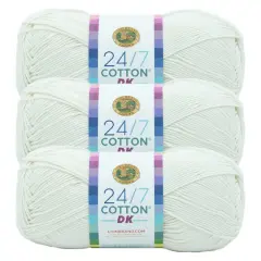 3 Pack Lion Brand&reg; 24/7 Cotton&reg; DK Yarn Cream