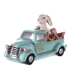 9.5" Easter Bunny in Car Figurine