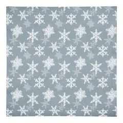 Blue Snowflake Pattern 10" x 10" Cotton Twill Napkin