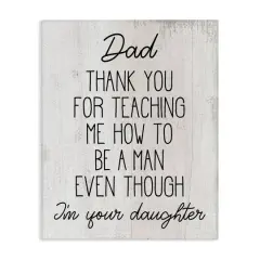 Stupell Industries Dad Thank You Phrase Family Daughter Humor Canvas Wall Art