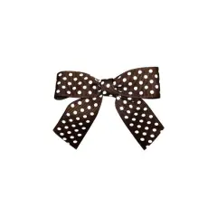 JAM Paper 3.25" Grosgrain Polka Dot Twist Tie Bows, 100ct. Brown