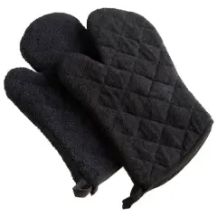 DII&reg; Terry Oven Mitts, 2ct. Black