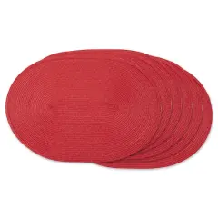 DII&reg; Oval Plastic Woven Placemats, 6ct. Tango Red
