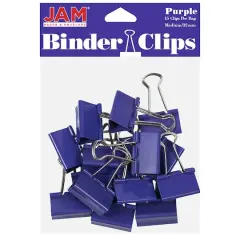 JAM Paper 1.25" Binder Clips, 15ct. Purple