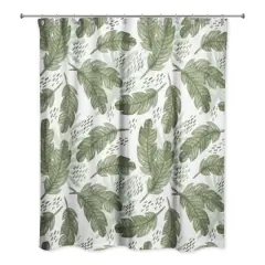 Tropical Leaves Pattern 71" x 74" Shower Curtain