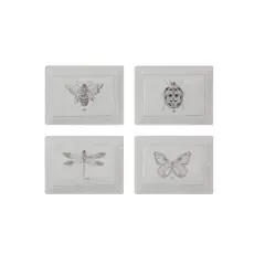 Hello Honey&reg; 4" x 3" Rectangle Ceramic Dishes with Insect Images Set