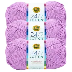 3 Pack Lion Brand&reg; 24/7 Cotton&reg; Yarn Orchid